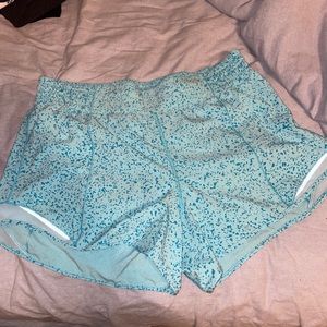 Lululemon Hotty Hot HR Short 4" *SeaWheeze Outer Pace Speckle Cyan Size 12 Tall